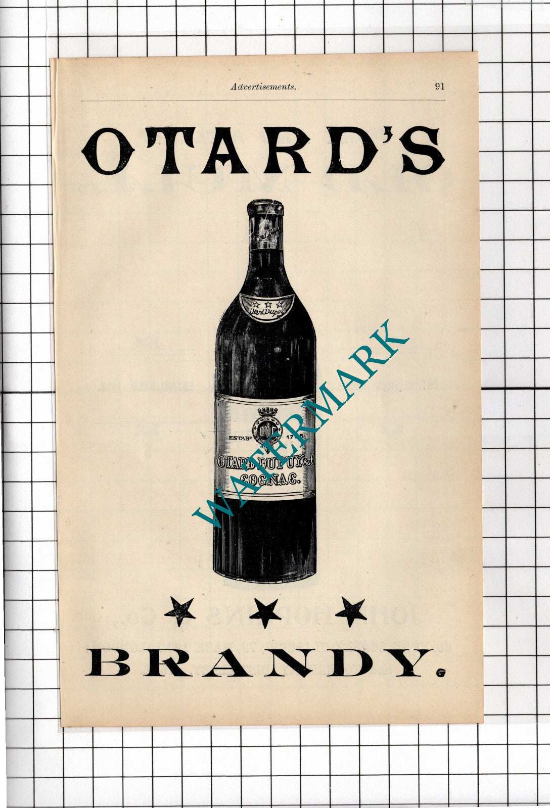 Otard's Brandy / Old Mull John Hopkins & Co Whisky - 1902 Advert