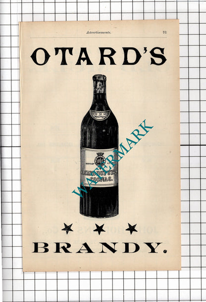 Otard's Brandy / Old Mull John Hopkins & Co Whisky - 1902 Advert