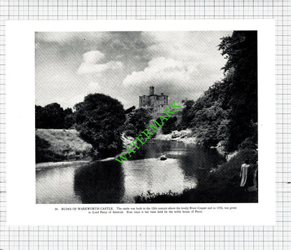 Warkworth Castle / Morpeth  - 1958 Cutting / Print