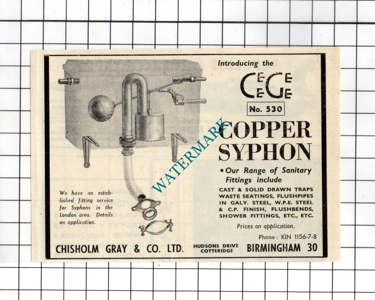 Chisholm Gray & Co Ltd Cotteridge Birmingham  - 1954 Small Advert