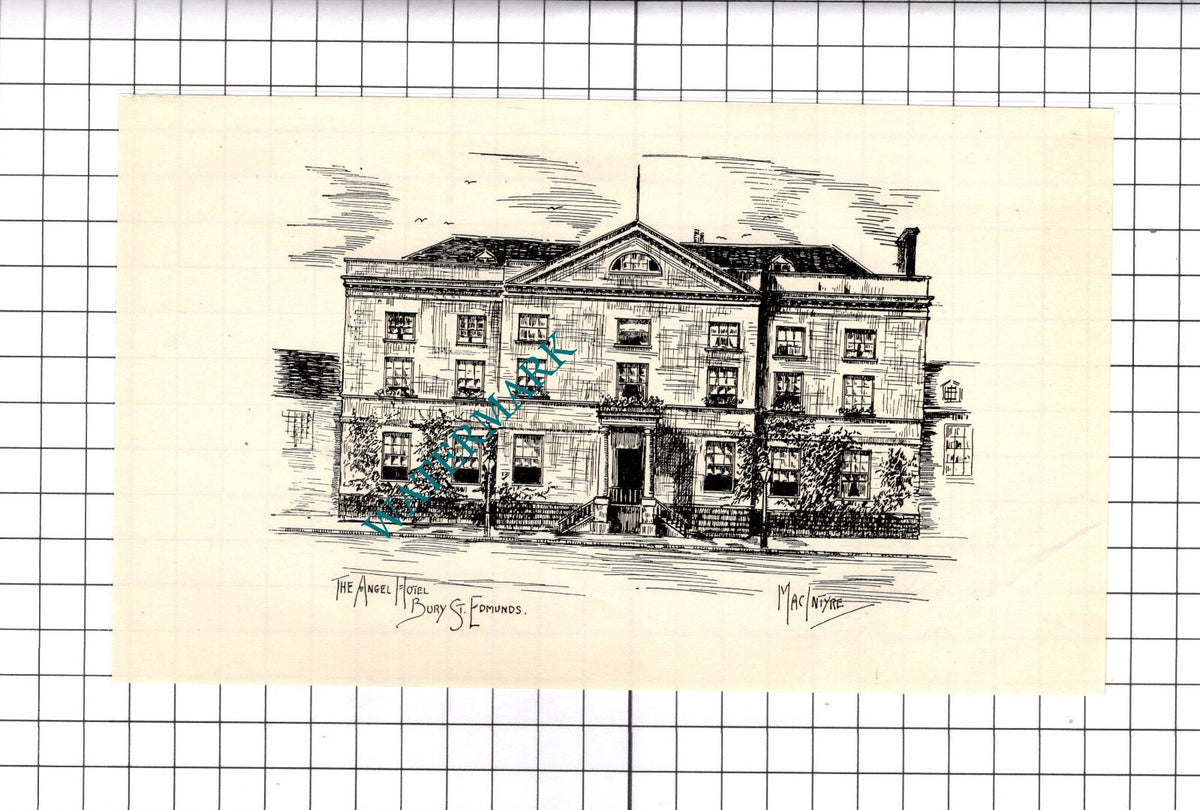The Angel Hotel Bury St Edmunds Suffolk - 1940's Book Print