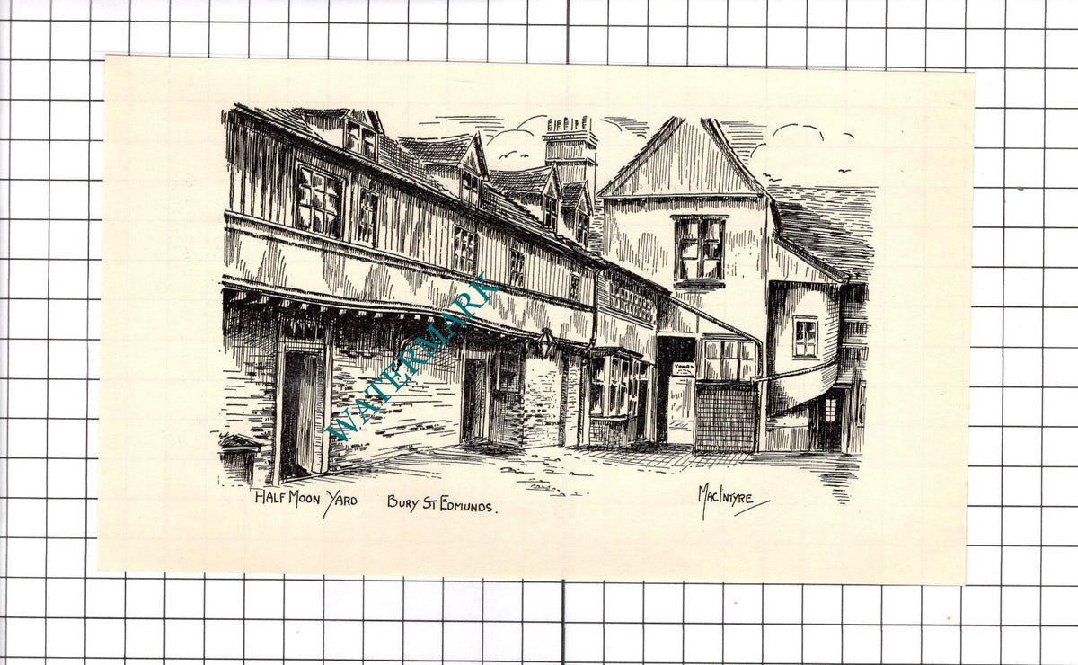 Half Moon Inn Bury St Edmunds Suffolk - 1940's Book Print