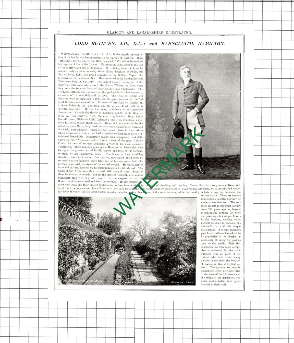 Walter James Hore-Ruthven Barncluith Hamilton Scotland - 1904 Article