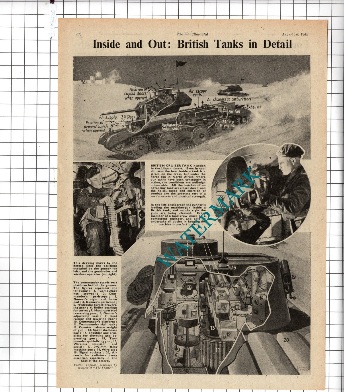 British Tanks Cruiser Tank World War Two WW2  - 1941  Clipping