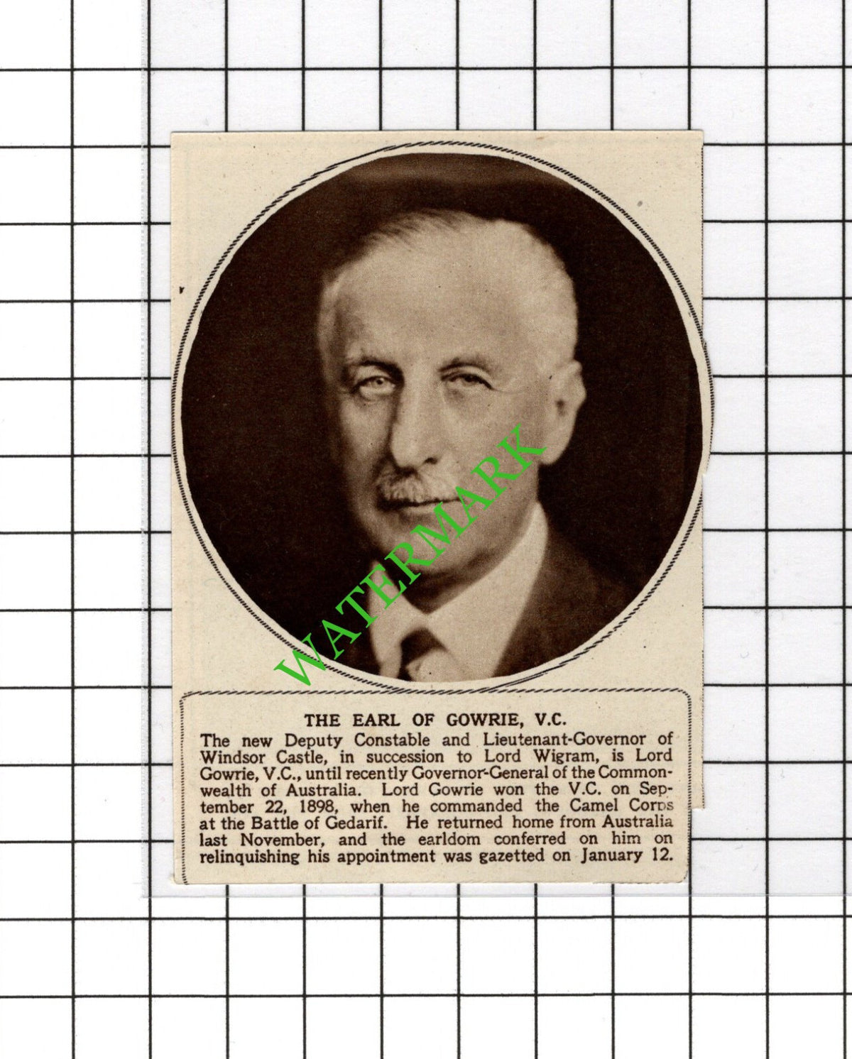 The Earl of Gowrie  Lord Gowrie Windsor Castle - c.1950 SMALL Cutting