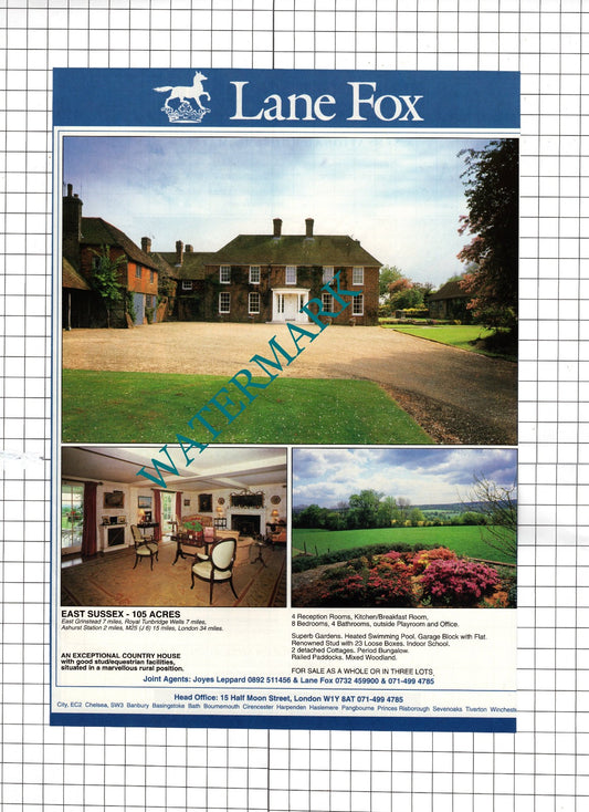 Ashurst Sussex House Sale Advert - 1991
