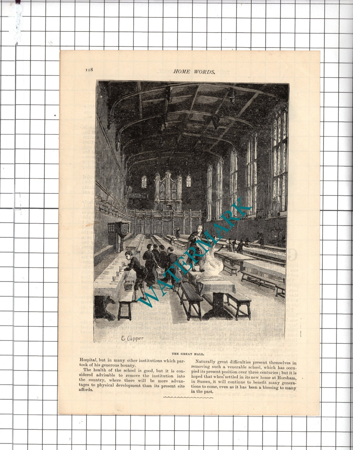 Christ's Hospital The Blue-Coat School London - 1897 Article