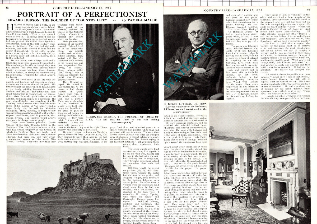 Edward Hudson Queen Anne's Gate Lindisfarne Castle - 1967 Article / Print