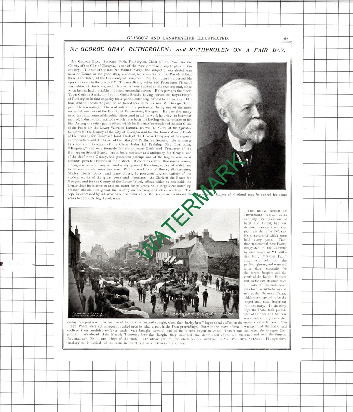 Mr George Gray Blairtum Park Rutherglen  James Caldwell Kilmarnock -1904 Article