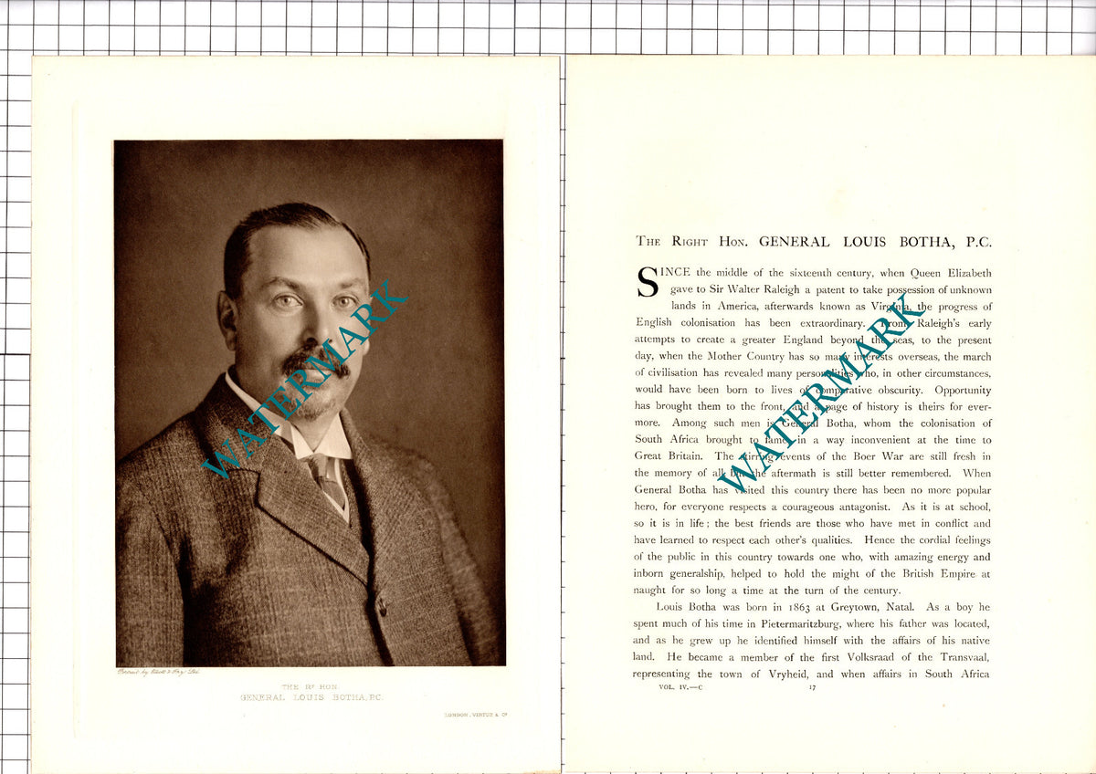 General Louis Botha  - c.1920 Print / Article