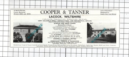 Lacock Wiltshire Stroud Farm Mead Farm / Roborough Plymouth House Advert - 1972