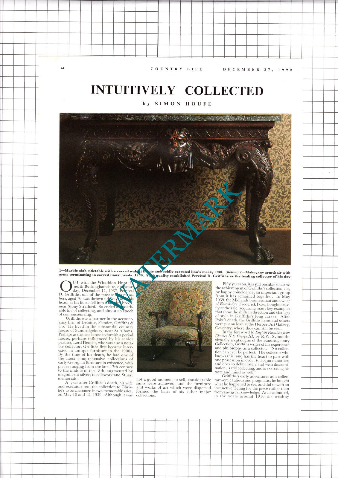 Percival D Griffiths Sandridgebury St Albans Whaddon Hunt - 1990 Article/ Print