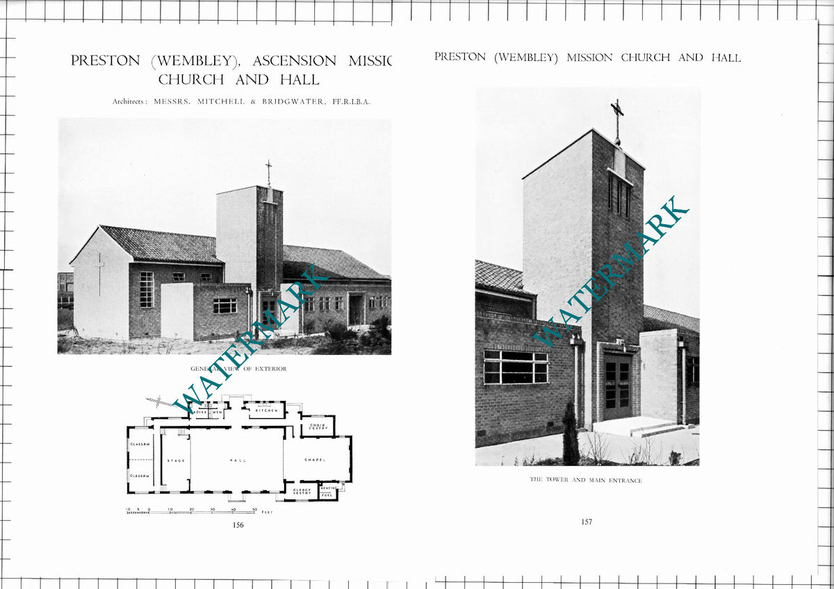 Ascension Mission Church Preston Wembley Bridgwater -c.1947 Article/ Print