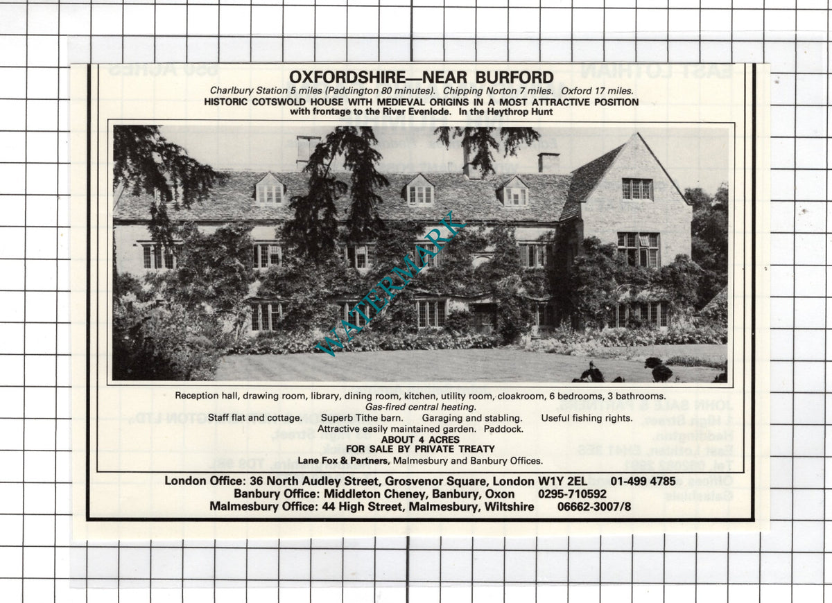 Burford Oxfordshire  - 1980  House Sale  Advert