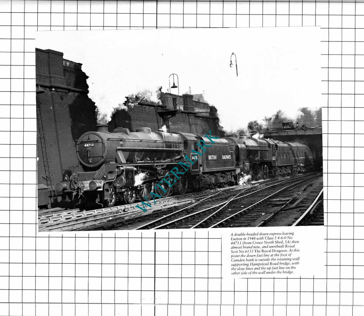 Euston Station Railway  Engine No 44713   -Cutting