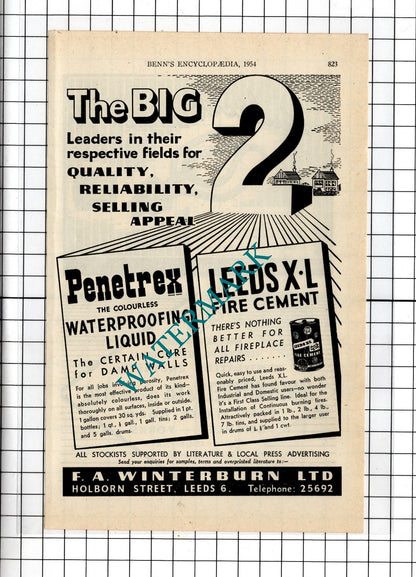 F A Winterburn Ltd Leeds / James Mitchell & Co Keighley Yorkshire - 1954 Advert