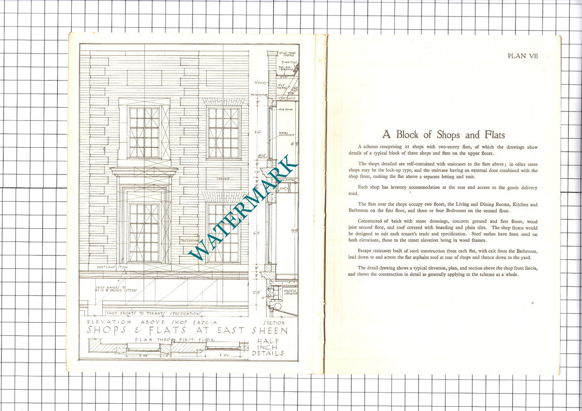 East Sheen London Upper Richmond Road T P Bennett Architect   - c.1940s Print