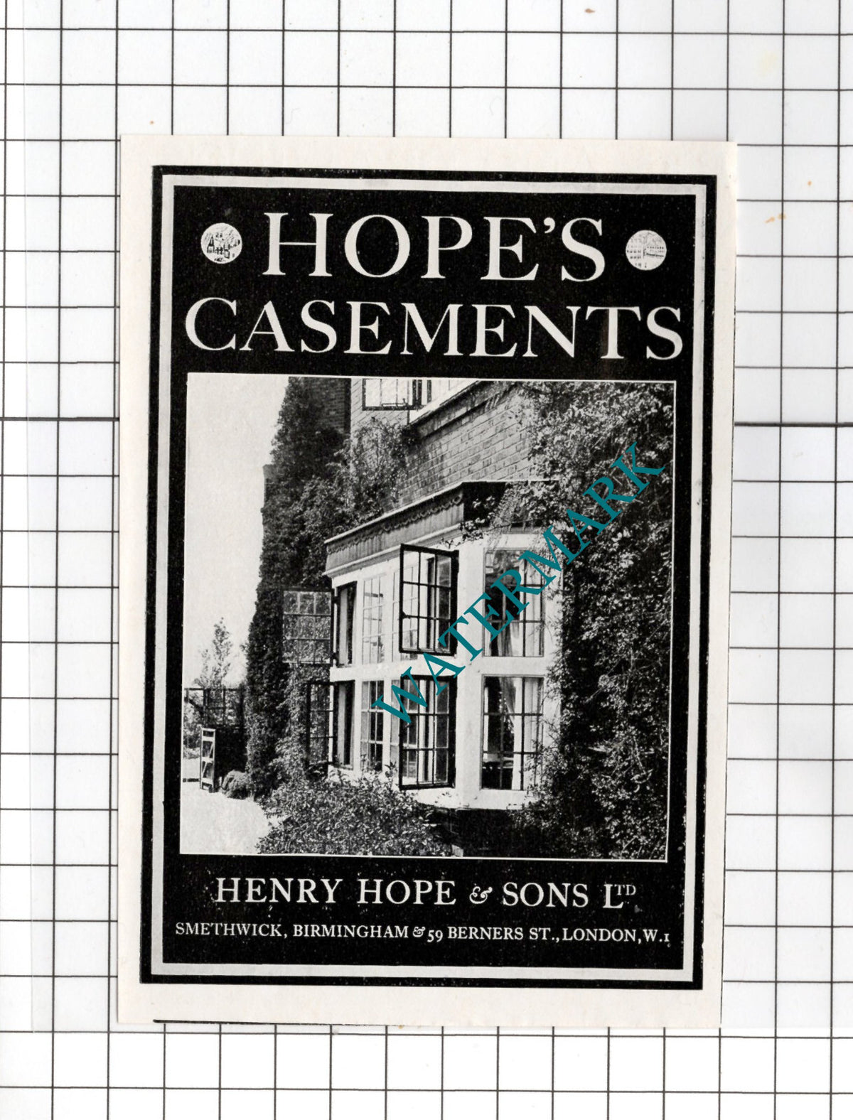 Henry Hope & Sons Ltd Smethwick Birmingham  - 1925 Small Advert