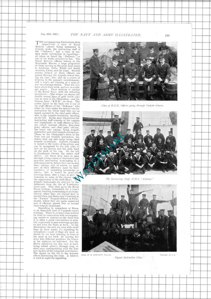 Torpedo School Ship HMS DEFIANCE  Captain Henry Bradwardine Jackson Orpen -1897