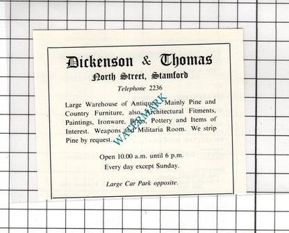 Welland School Of Dancing Mitchell-Smith / Dickenson & Thomas  1974 SMALL Advert