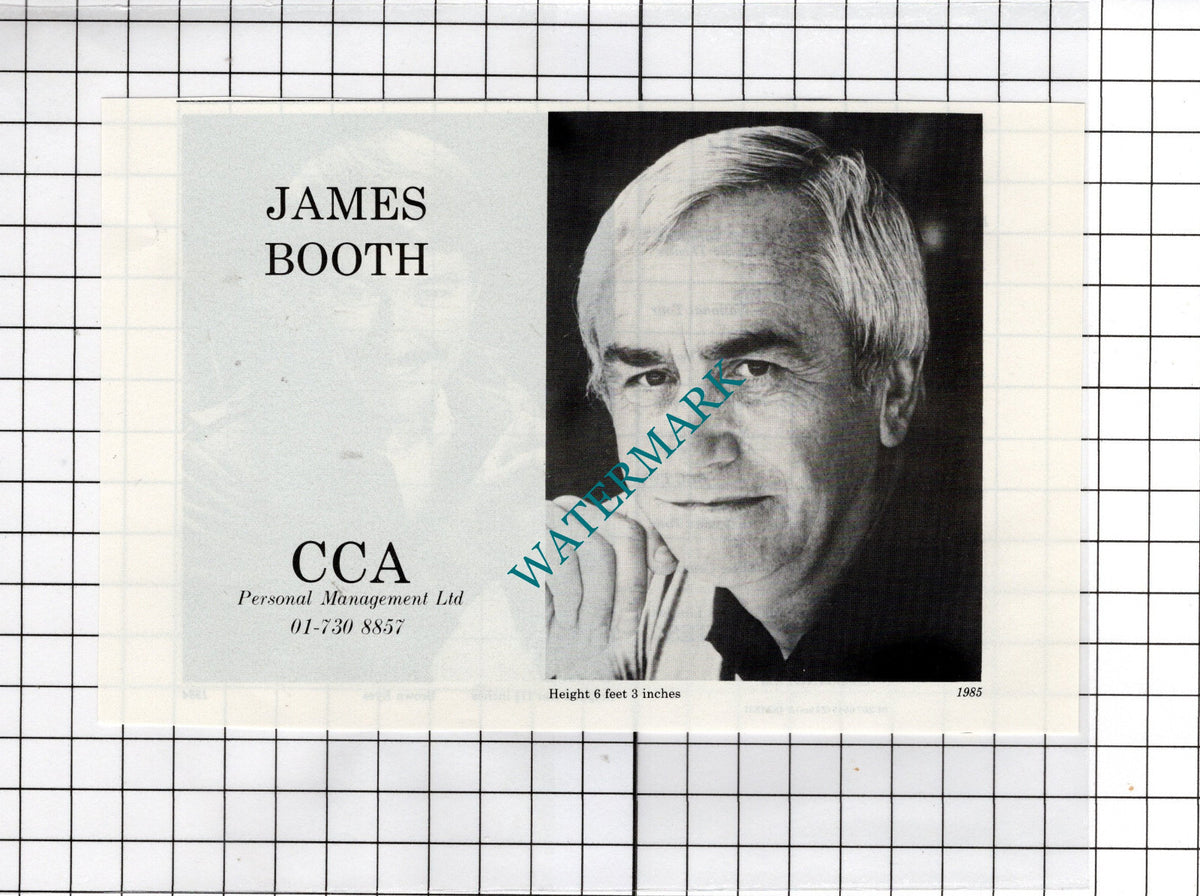 Michael Boothe Actor / James Booth Actor Advert - 1986 Cutting