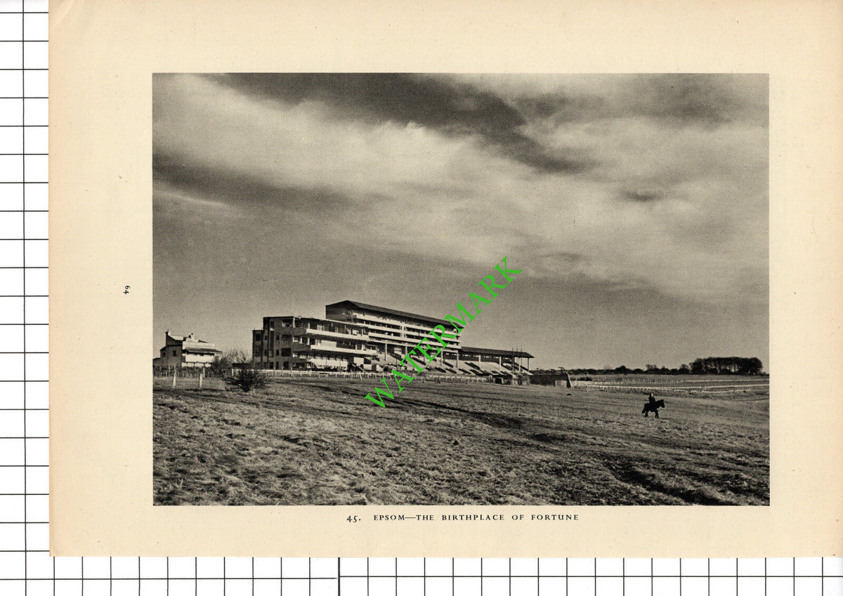 Epsom Racecourse / Wisley Surrey - 1949 Book Print
