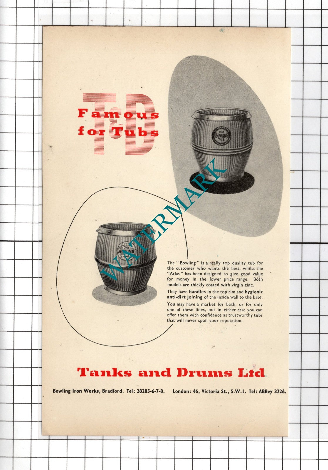Brooke Tool Manufacturing Co Ltd / Tanks and Drums Ltd Bradford - 1954 Advert