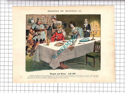 Hengist and Horsa  - c.1921 Book Print