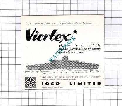Ioco Ltd Anniesland Glasgow / Ajax Marine Engines Knutsford  c.1957 Small Advert
