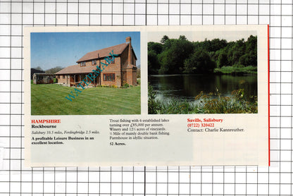 Henley On Thames Oxfordshire / Rockbourne Hampshire  - 1991 House Sale Advert
