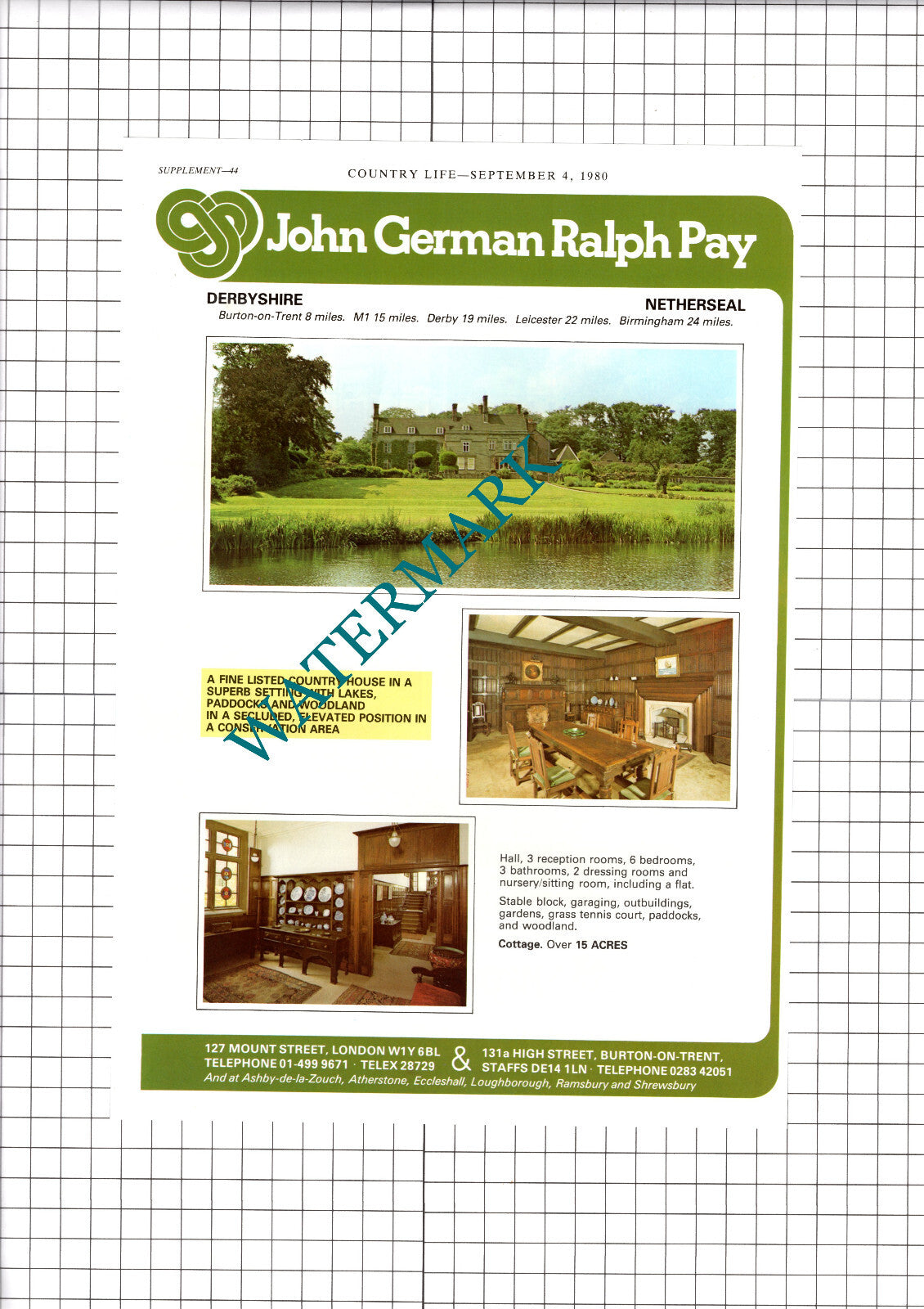 Netherseal Derbyshire House Sale ADVERT  - 1980 Clipping / Print
