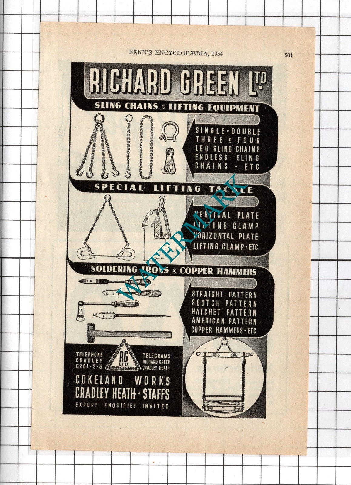 Richard Green Ltd Cradley Heath / Dawson & Usher Joseph Wellings -  1954 Advert