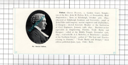 David Fulton Edinburgh / Charles Frederick Gill Monks Ockley  - c.1905 Clipping