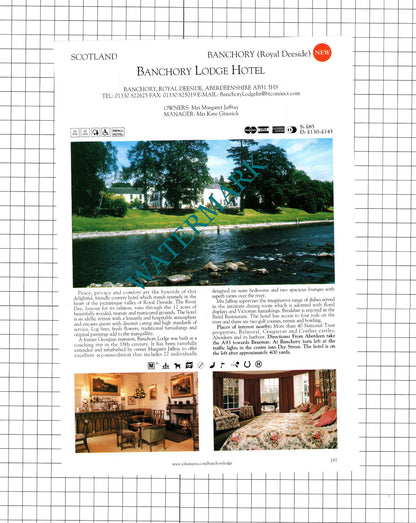 Banchory Lodge Hotel Royal Deeside / Castle Of Park Cornhill - c.2001 Book Print