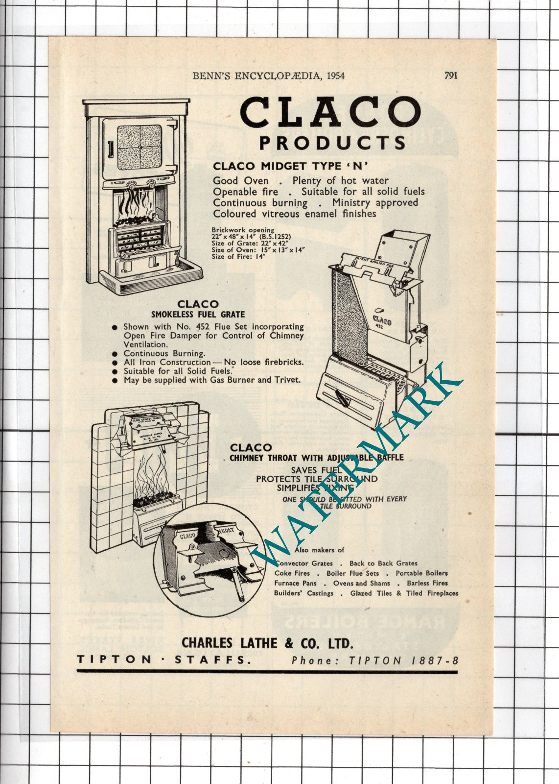 Charles Lathe & Co Ltd Tipton Staffordshire   - 1954 Advert