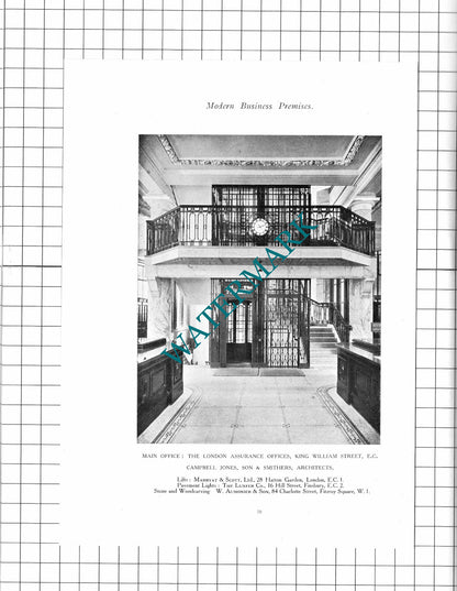 The London Assurance Offices King William Street London EC - 1923 Book Print