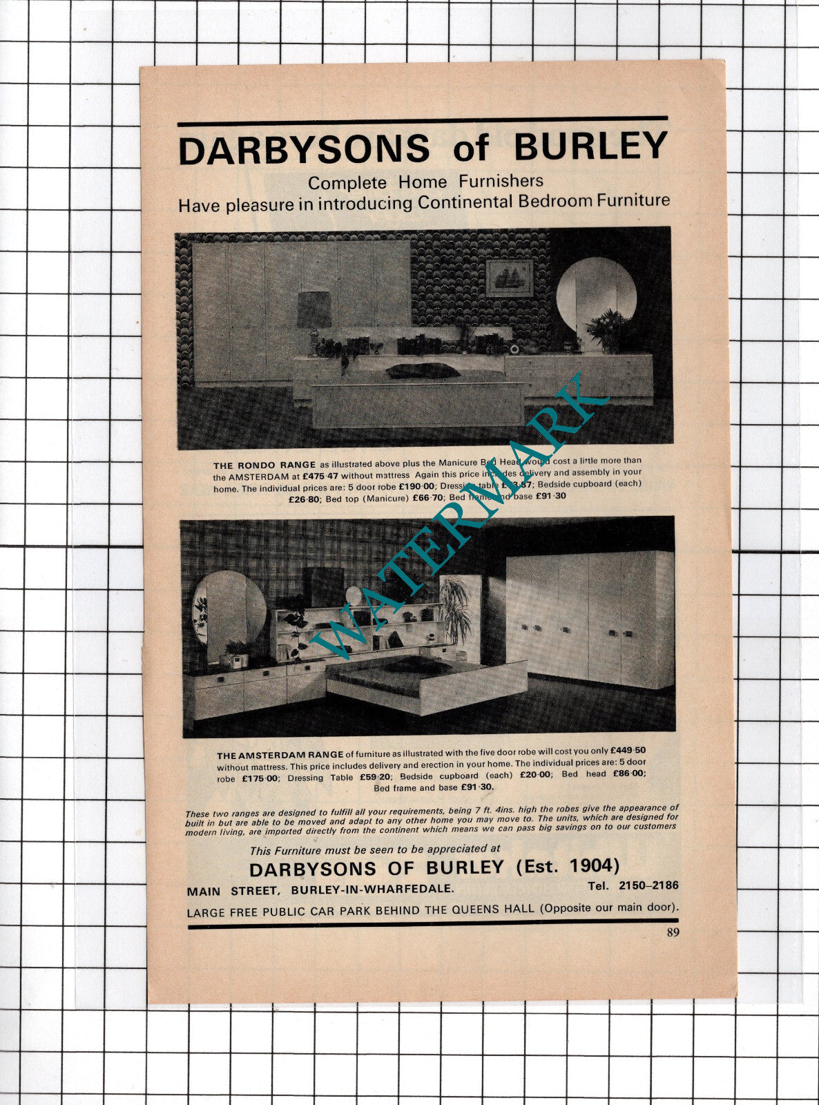 Darbysons Of Burley In Wharfedale Yorkshire Advert  - 1976  Cutting