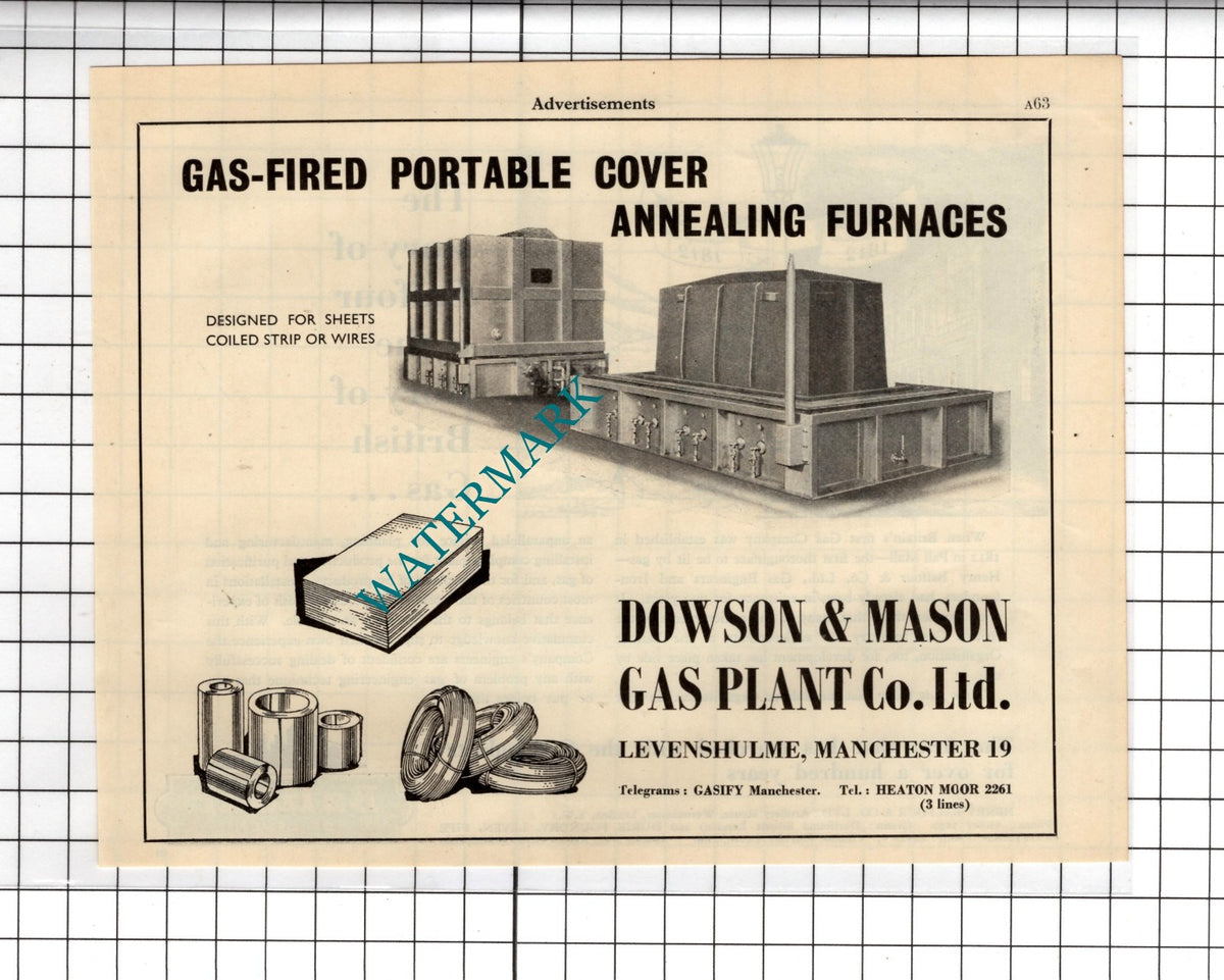 Henry Balfour & Co Ltd Leven Gas / Dowson & Mason Levenshulme - 1951 Advert
