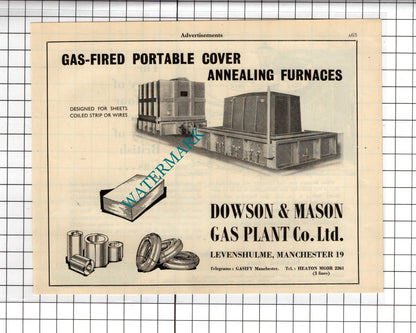 Henry Balfour & Co Ltd Leven Gas / Dowson & Mason Levenshulme - 1951 Advert