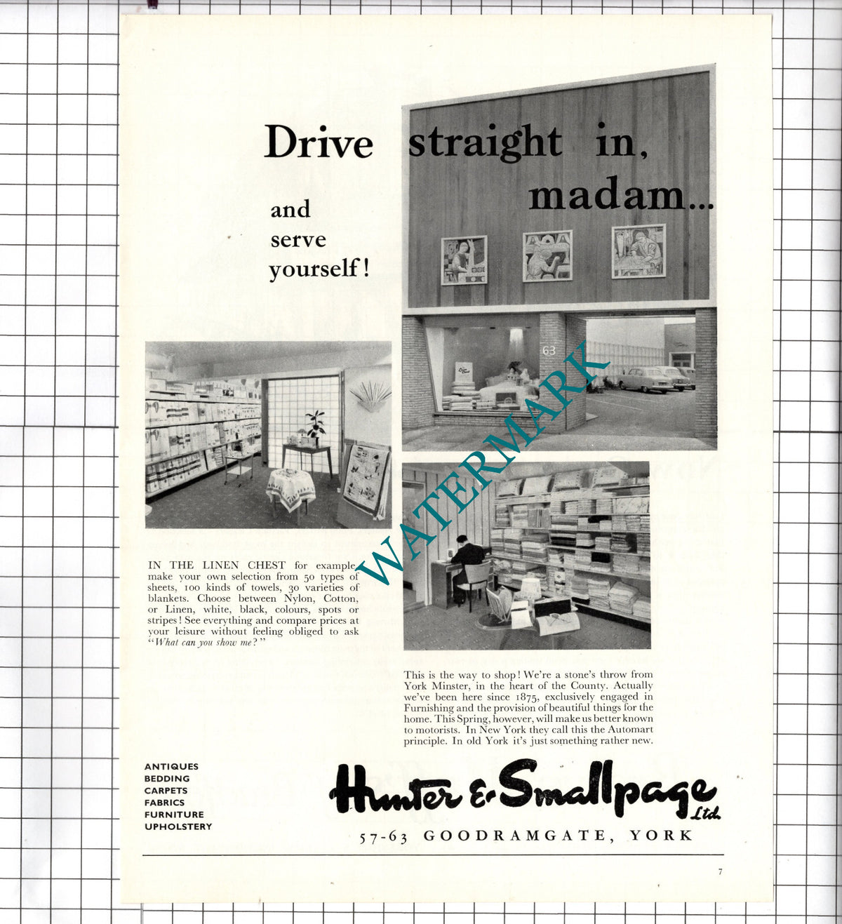 Hunter & Smallpage Ltd York Advert  - 1956 Clipping
