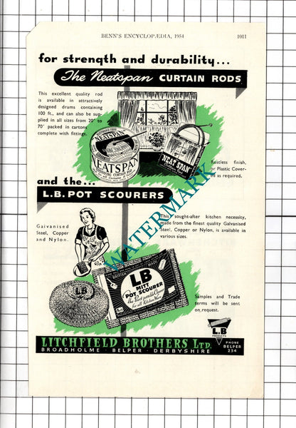 Litchfield Brothers Belper George Brown Aston Ltd Newton Shakespeare 1954 Advert