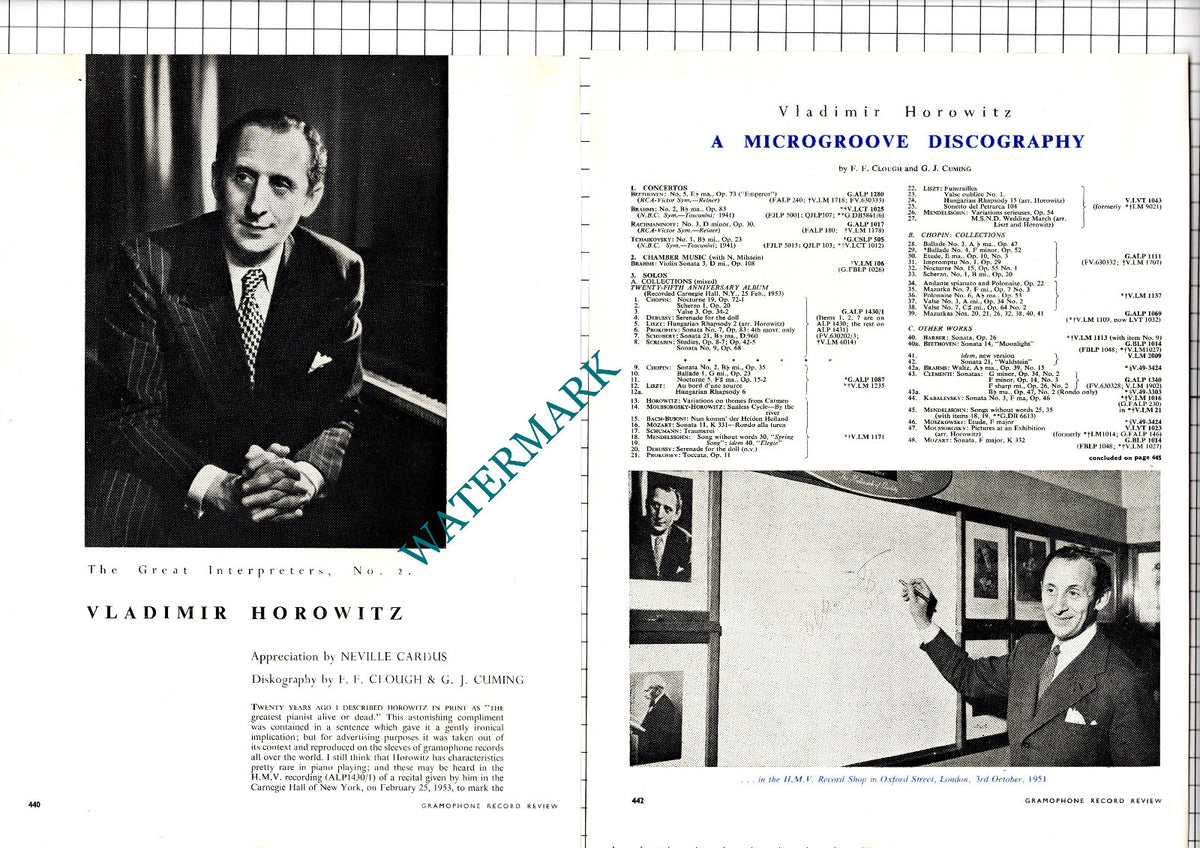 Vladimir Horowitz - 1957 Article