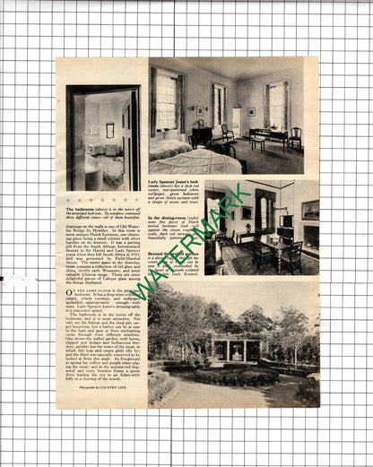 Sir Harold Spencer Jones Herstmonceux Castle  Astronomer Royal - 1955 Article