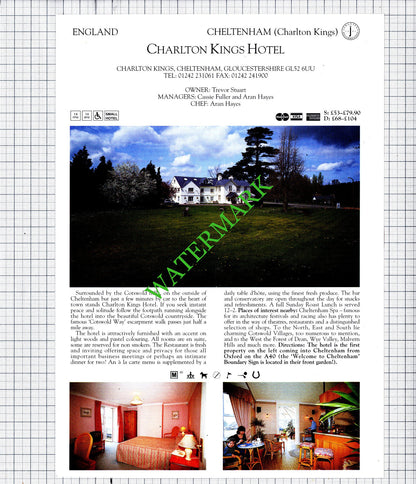 Green Bough Hotel Chester / Charlton Kings Hotel Cheltenham  -2001 Cutting