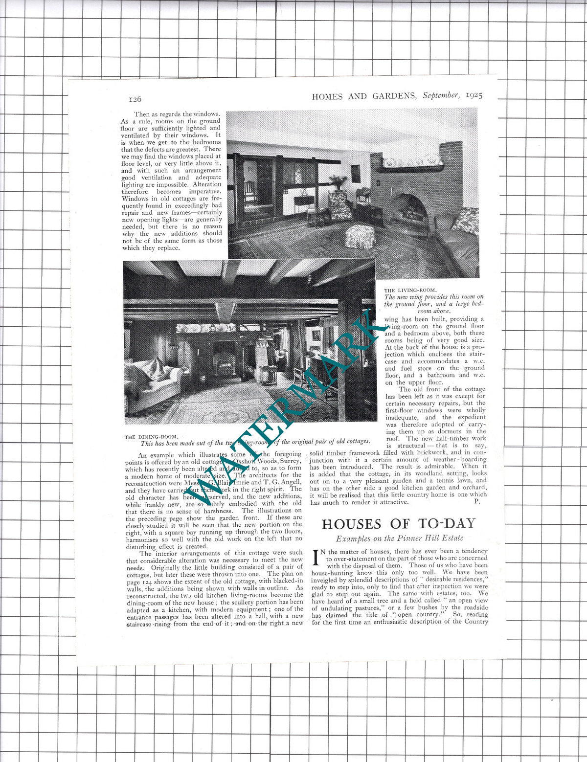 The Old Cottage  Oxshott Woods Blair Imrie Angell  - 1925 Article