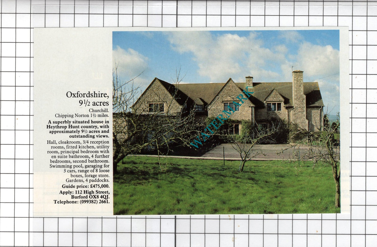 Churchill Oxfordshire   - 1991 House Sale Advert