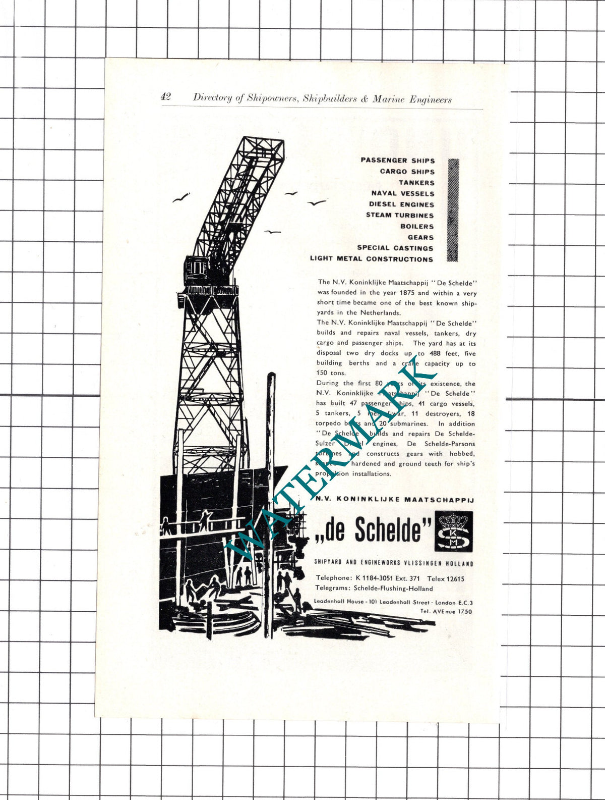 Iino Kaiun Kaisha Ltd Japan / NV Koninklijke De Schelde ADVERT - c.1957