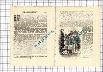 Glastonbury Abbey - 1925 Article / Print / Plans