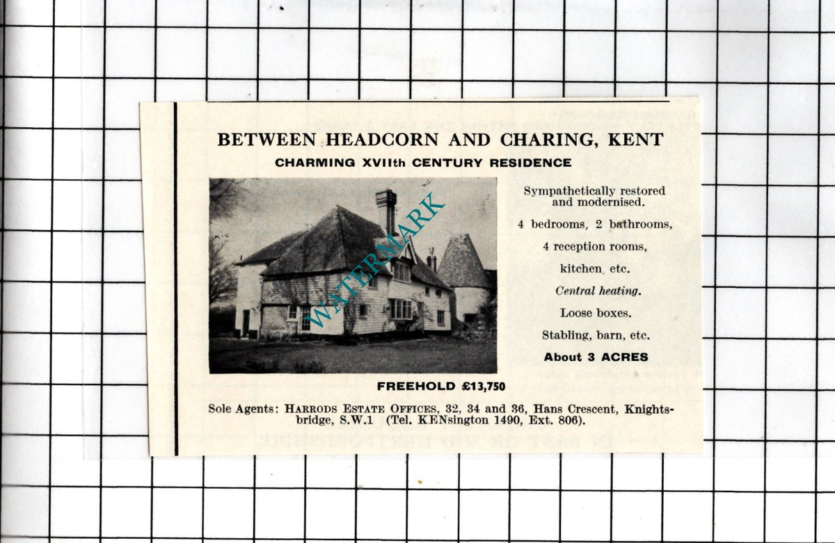 Headcorn Kent Charing Kent - 1967 SMALL House Sale Advert