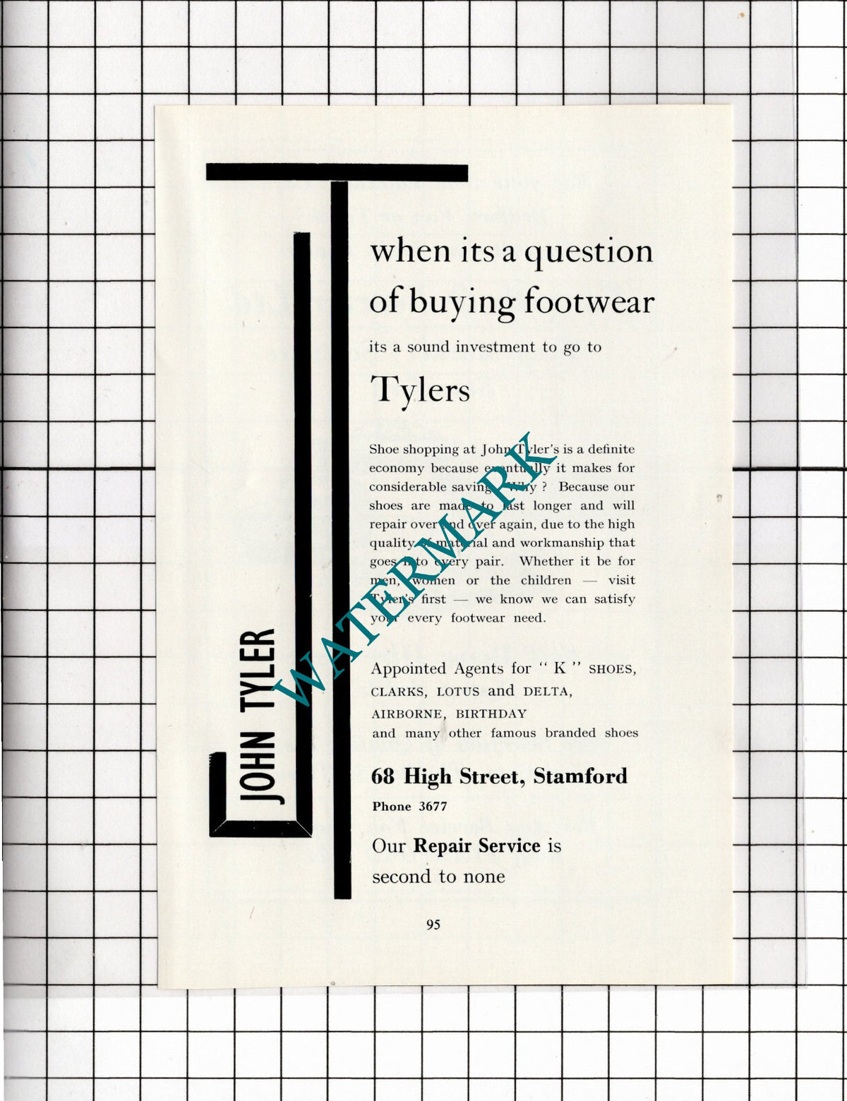 Forsyth & Ferrier Ltd Stamford  Lincolnshire John Tyler Shoes   - 1966 Advert